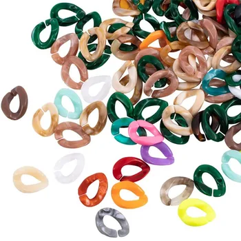100Pcs Acrílico Vinculação Anéis de Ligação Rápida de Conectores para Brinco Colar de Jóias DIY Artesanato Cores Misturadas