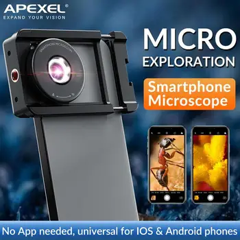 100X Digital lente do microscópio para Telemóveis Com o painel de controlo Móvel do DIODO emissor de luz Compacto micro lente com Clip para crianças para Adultos