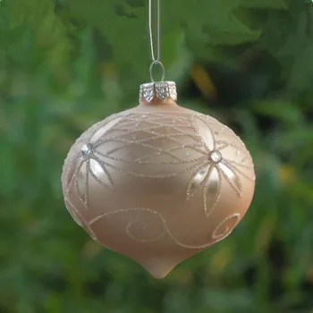 12pcs/pack Diâmetro=8cm cor-de-Rosa Série de Cebola em Forma de Suspensão de Vidro Pingente de Árvore de Natal Decoração de Festa de Casamento de Amigo Dom