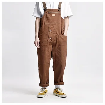 2022 Moda Multi-pocket Homens de calça Jeans Macacões High Street, Jardineiras, Macacão de Jovens Meninos de Ferramentas Calças de Suspender Calças Jeans