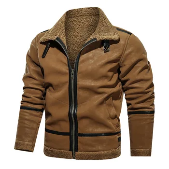 2022new de moda de primavera e outono, além de veludo pele tudo-em-um dos homens de jaqueta de inverno do lado da lapela da jaqueta para homens