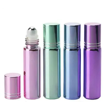 300pcs/lote de vidro de 10 ml rolar no frasco para perfumes de óleos essenciais roll-on garrafa de rolos de frascos de vidro