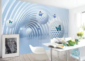 3d papel de Parede Personalizado com Foto Mural tridimensional do edifício esférico decoração de quarto de pintura 3d murais papel de parede para parede