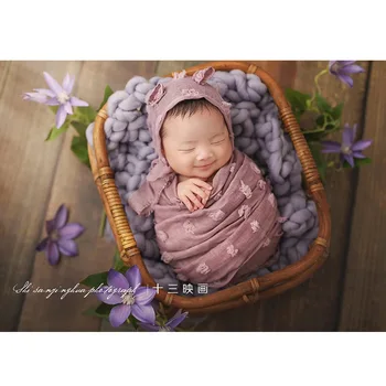45X35CM Recém-nascido Fotografia com Adereços, de Tecido de Cobertor de Lã do Cobertor Quadrado de plano de Fundo para a Foto do Bebê Atirar Prop Acessórios