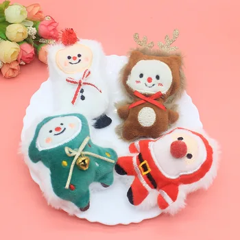 5Pcs Natal doce cartoon bonecas Applique para DIY Roupas Chapéu de Headwear Patch de Costura, Artesanato Luvas Meias Decoração