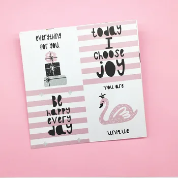 8pcs Swan & Amor É uma menina de texto padrão para a página de recados de papel de origami, a arte de plano de fundo de papel de DIY álbum cartão fabricação de papel