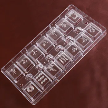 A Decoração Do Bolo De Plástico Cozimento Molde Transparente Mahjong Molde Fondant De Chocolate Molde De Gelo Presente