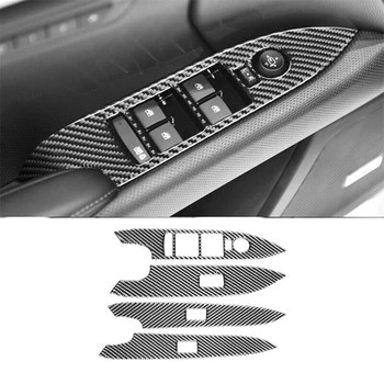 A Fibra de carbono Janela Interruptor Tampa do Painel de Guarnição da Janela Interruptor do Painel de Cobertura Para o Cadillac XTS 2013-2018 Acessórios
