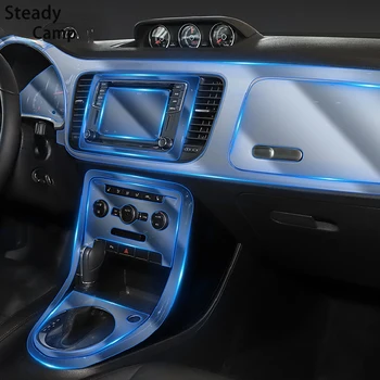 A Volkswagen New-Beetle Interior do Carro do Centro da consola de TPU Transparente película Protetora Anti-risco Reparação filme Acessórios para Montar