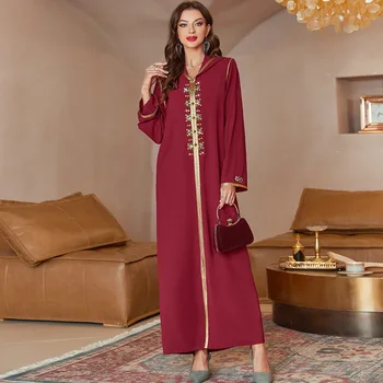 Abaya Dubai Turco Islã Árabe Muçulmano Moda Hijab Vestido Longo Kaftan Manto Longue Femme Maxi Vestidos Para Mulheres Caftan Marocain