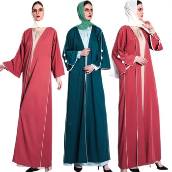 Abrir Abayas Cor Sólida Mulheres Muçulmanas Árabe Quimono Caridgan Oriente Médio Islâmico Da Turquia Dubai Kaftan Maxi Manto Ramadã Moda