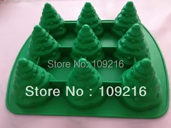 atacado!!! 1pcs Novo Estilo 3D Árvores de Natal do Silicone do produto comestível para Bolo/Chocolate/Pudim/Jelly/Gelo DIY molde