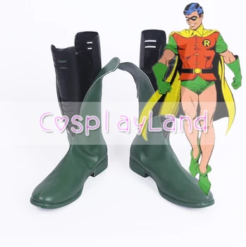 Batman, Dick Grayson Cosplay Botas Sapatos para Homens Adultos Sapatos Acessórios do Traje Feito