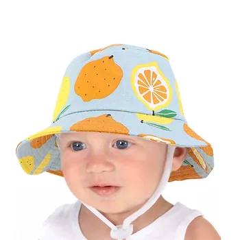 Bebê Chapéus de Sol Criança Chapéu UPF 50+ Chapéu de Balde Para Crianças Verão ao ar livre Proteger Bonito Chapéu de Impressão Com o Botão Ajustável