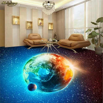 beibehang Personalizada Foto de papel de Parede de Piso Pintura Estrelas Terra, Terra, Chão em 3D em Carpete e papel de parede