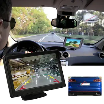 Carro De Monitor De Estacionamento Retrovisor Espelho De 4.3 Polegadas De Alta Clareza De Entrada De Vídeo Com Câmera De Visão Traseira Visão Da Noite, Com Monitor Kit Para Carro