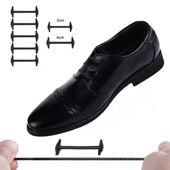 Castanho Preto 10pcs/Lot Silicone Cadarços de Renda Preguiçoso Borracha Cadarços de Elástico de Silicone cordões de sapatos para Homens, Mulheres Sapato de Negócios