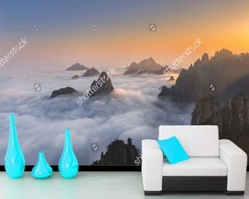 Chinês paisagem, papel de parede, Huangshan,Amarelo Montanhas,natural foto mural para a sala de estar, quarto, sofá plano de fundo do papel de parede