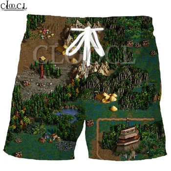 CLOOCL Clássico Jogo Heroes of Might & Magic Impressão 3D Homens de Verão, Esportes, Moda Shorts Hip Hop Harajuku Praia Cavallari