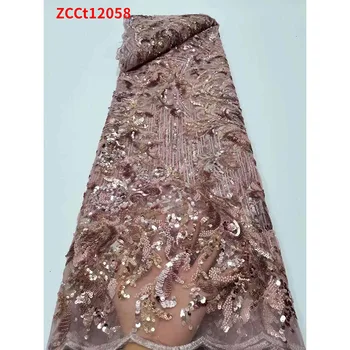 Confortável Nigeriano malha bordado Para as Mulheres o Vestido de Tecido ZCCT12058
