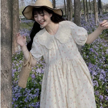 Cottagecore Estilo de Verão das Mulheres Vestido de Lolita Kawaii Longo Solta Midi Vestido para a Menina Japonesa Harajuku Vintage Y2k Roupas 2022
