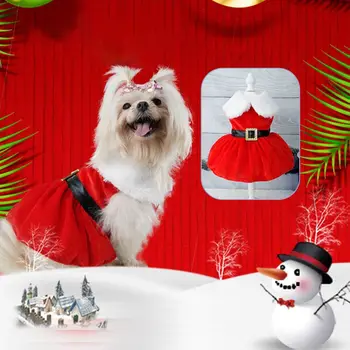 Cão de natal Vestido de animal de Estimação Saia Vermelha Cão-roupa de Papai noel Cão Hoodies Cachorro Gato de Vestuário para o Inverno de Casamento Festa de Fotografia