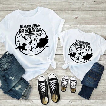 Disney Respirável Básica de Bebê Menina Menino T-shirt de Simba Básica Céu Estrelado T-Shirt Moderna, O Rei Leão Filha Crewneck T-shirt