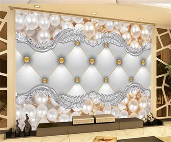 Em estilo europeu, Americano pearl e diamond sala de estar de plano de fundo de papel de parede 3D personalizado tamanho arbitrário papel de parede mural lago mural