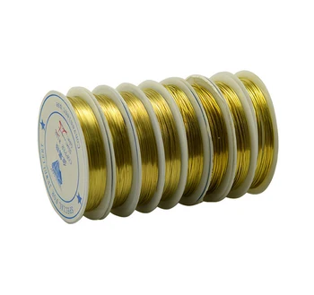 Fio de cobre Linha de Ouro tom de 0,3 mm 0,4 mm 0,5 mm a 0,6 m de 0,8 mm de espessura de 1mm DIY Beading Jóia de Cabos de Fio feito à mão Wirework Tiara de Artesanato