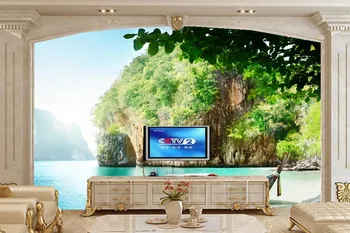 Grandes murais,Barcos Tailândia Mar, andorinha-das-rochas de Natureza papel de parede,o sofá da sala de TV de parede quarto em 3d murais de parede papel de parede papel de parede