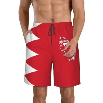 Homens do Bahrein Praia de Bandeira Calças Shorts de Surf M-2XL Poliéster trajes de Banho Execução