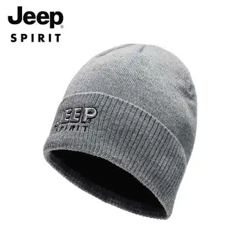JEEPHat chapéu de malha quente chapéu de lã de viagem equipamento no outono e no inverno