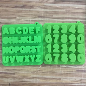 Letra E Número pirulito molde de silicone molde DIY manual com chocolate, pirulito vara