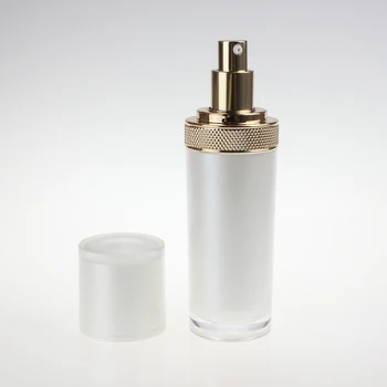 Luxo de plástico de 100 ml loção bomba de garrafa de atacado, branca de embalagens de cosméticos acrílico garrafas para venda