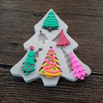 Luyou DIY Árvore de Natal do Silicone Bolo de Moldes de Decoração de Ferramentas de Fondant Molde Cupcake de Bolo de Ferramentas de Cozimento FM797