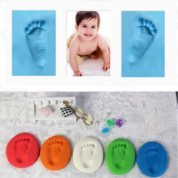 Macio Selo de Argila Para Crianças do Bebê Handprint Pegada Recém-nascido Celebração Brinquedos Pai-filho Argila Diy do Ar de Secagem de Argilas de Brinquedos Artesanais
