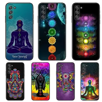 Mandala Chakra Yoga Telefone cobertura de casco Para SamSung Galaxy s6 s7 S8 S9 S10E S20 S21 S5 S30 Mais S20 fe 5G Lite Ultra Borda