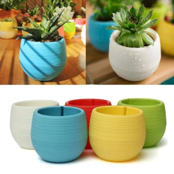 Mini Rodada vaso de Flores Criativo Potes de plastico para Suculentas Bonsai Vaso de Chão Plantador de Plantas de Interior Titular Acessórios de Jardim