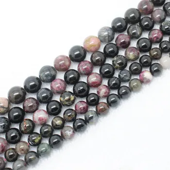 Natural de Multi-Cor Turmalina 5,7,9,11 mm Rodada Beads15
