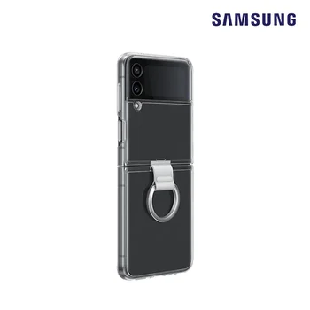 Para Samsung Galaxy Z Flip 4 Claras Slim Tampa Com Anel De Dedo Loop Design Portátil, Durável Transparente