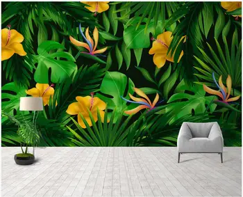 Personalizada foto mural 3d papel de parede Moderno, simples e elegante high-end de plantas verdes de decoração de sala de estar papéis de parede para parede 3 d
