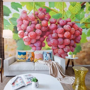 Personalizado Mural de Parede HD Pintura a Óleo de Uva, Frutas Arte Fresco TV da Sala de estar Sofá Loja de plano de Fundo Auto-Adesivo 3D Adesivo Tapet