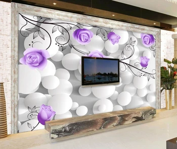 Personalizado papel de parede floral,Roxo Rosa,3D foto mural para a sala quarto TV pano de fundo impermeável papel de parede