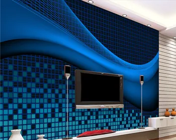 Personalizado papel de parede moderno,Criativo curva azul,3D estereoscópico, papel de parede para sala de estar, quarto de parede papel de parede impermeável