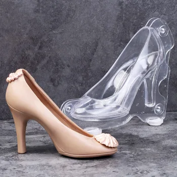 Plástico 3D de Chocolate do Molde de Salto Alto Senhora Sapato Estéreo Sapatos Doces Molde do Bolo Assando Bolo de Casamento Decoração de Ferramentas de Grande Tamanho