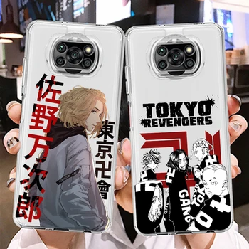 Popular série de Anime de Tóquio Revengers Para Xiaomi Mi Poco X4 X3 NFC F4 F3 GT M4 M3 M2 X2 F2 F1 Pro C3 5G Civi Transparente da caixa do Telefone