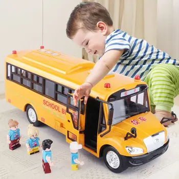 Presentes De Simulação De Inércia Educacional Ônibus Escolar Iluminação Carro Modelo De Brinquedos