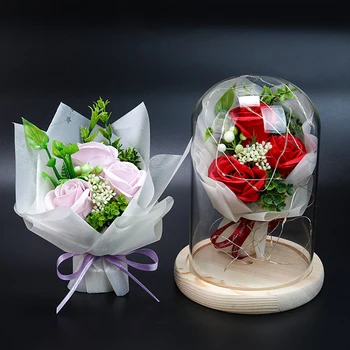 Rose Caixa de Presente LED Encantado Galaxy Rosa Eterna Flor Com a Fada Seqüência de Luzes de Abóbada Para o Natal Dia dos Namorados Presente
