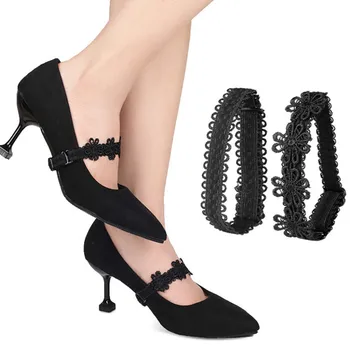 Salto alto Bundle Cadarço Elástico Correias Anti-derrapante Tiras de Mulheres Sapatos de Laço Banda Sapata de Acessórios