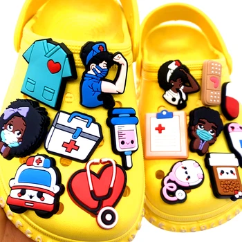 Venda quente 5PCS Equipamentos Médicos Ícone Sapatos de Encantos Para DIY Acessórios Enfermeira Buraco Chinelo Pulseira de Decoração Presentes